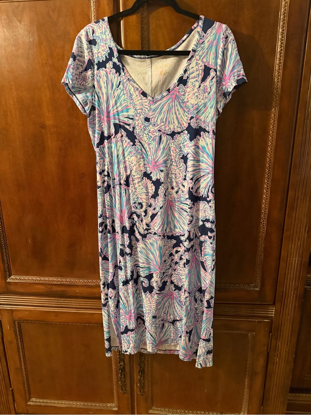 Lilly Pulitzer Multicolor Floral Shift Dress - Navy Base